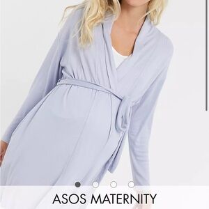SET - ASOS DESIGN Maternity midi robe & Maternity pj pants w elastic waistband